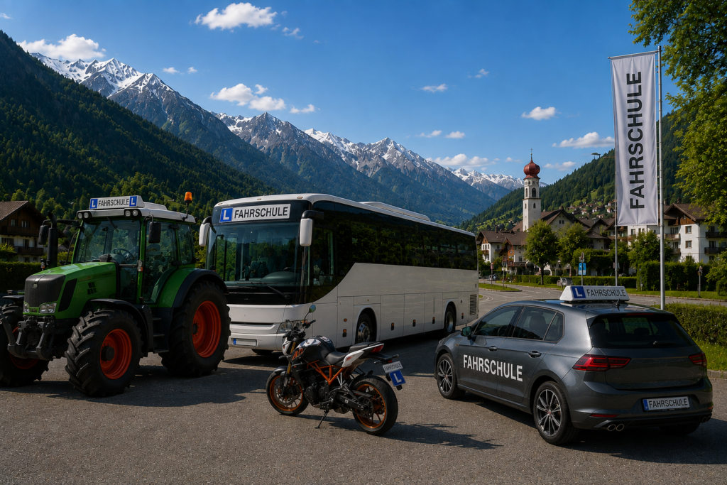 Fahrschulen in Tirol mit KI-generiertes Bild